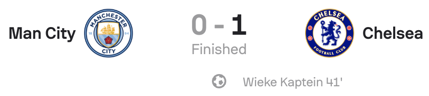 VERTA | Subway League cup 25/26 Man City 0-1 Man City scoreboard